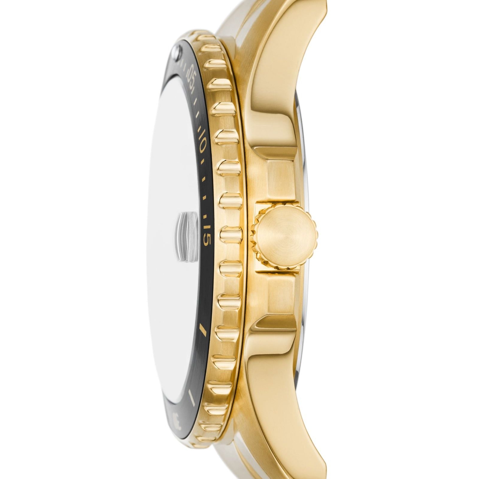Orologio uomo solo tempo Fossil Blue Dive acciaio oro, nero, datario e cassa 42mm FS6035-3