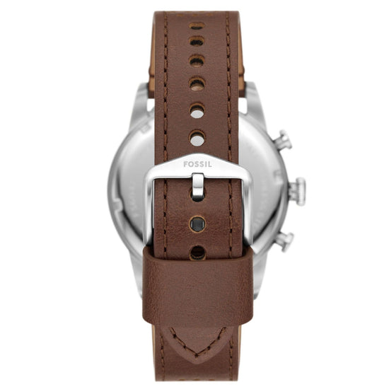 Orologio crono uomo Fossil Sport Tourer in acciaio cinturino pelle marrone 42mm FS6042-2