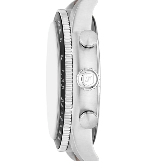 Orologio crono uomo Fossil Sport Tourer in acciaio cinturino pelle marrone 42mm FS6042-3