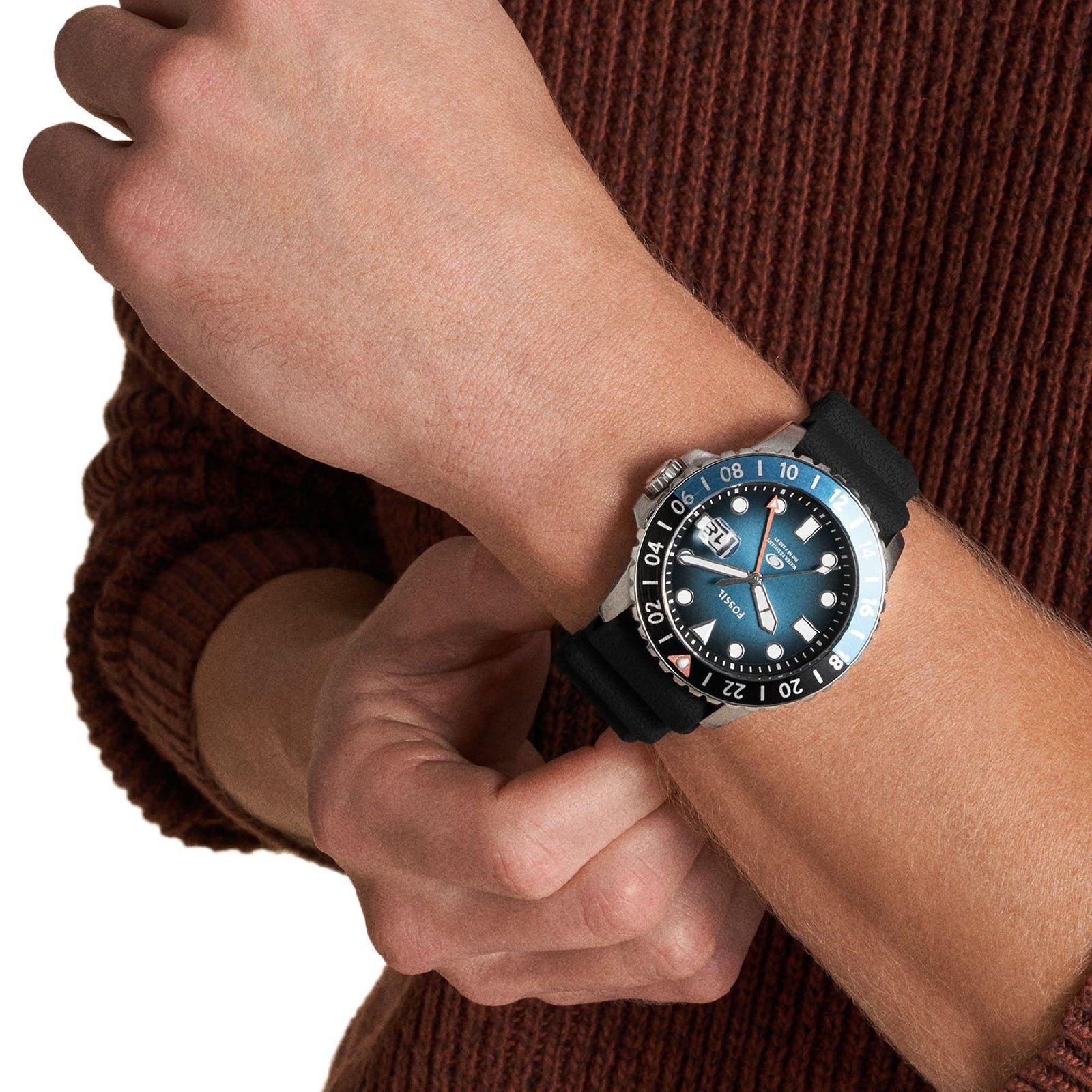 Orologio uomo Fossil Blue cassa in acciaio cinturino nero 46 mm FS6049-4
