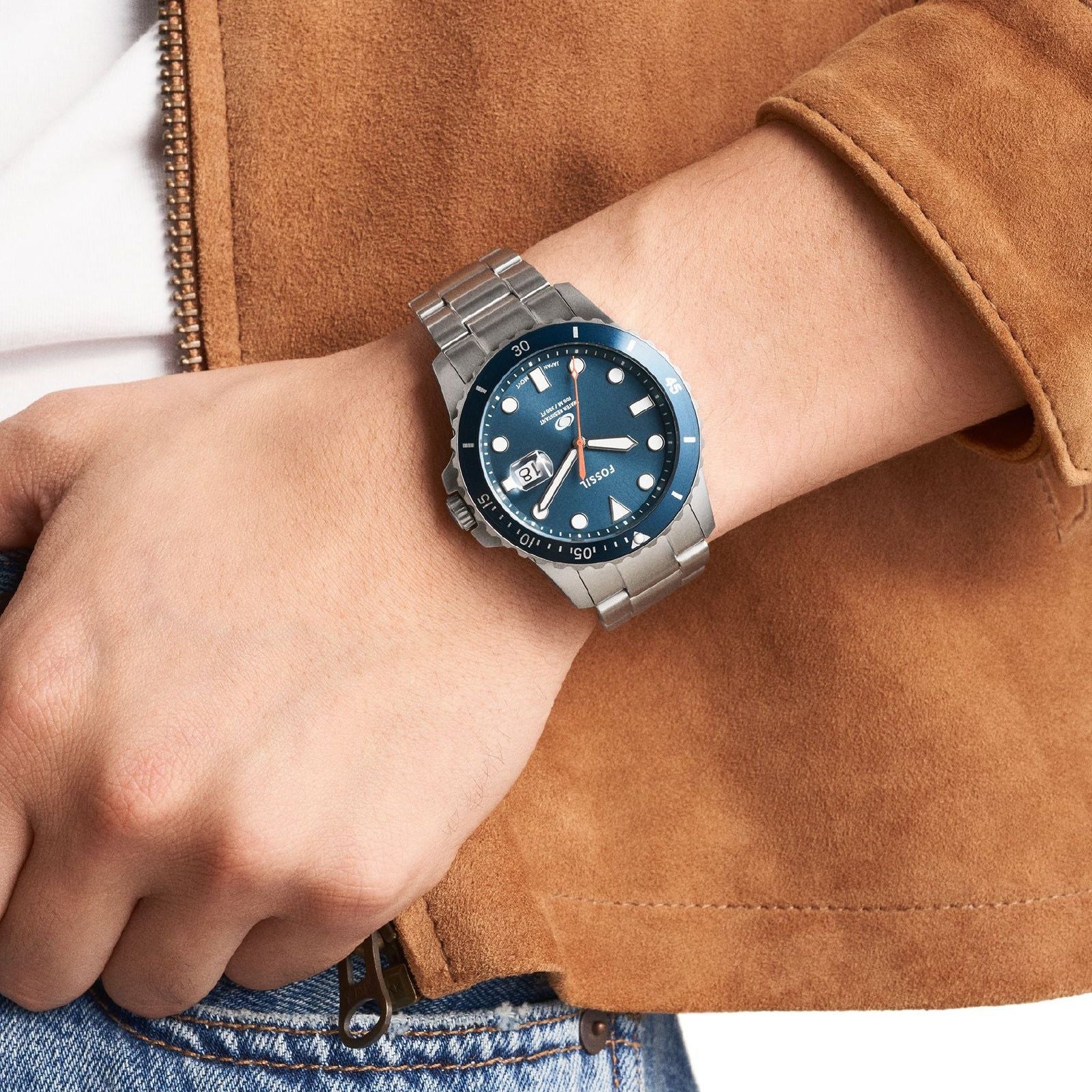 Orologio uomo Fossil Blue cassa in acciaio quadrante blu 42 mm FS6050-4