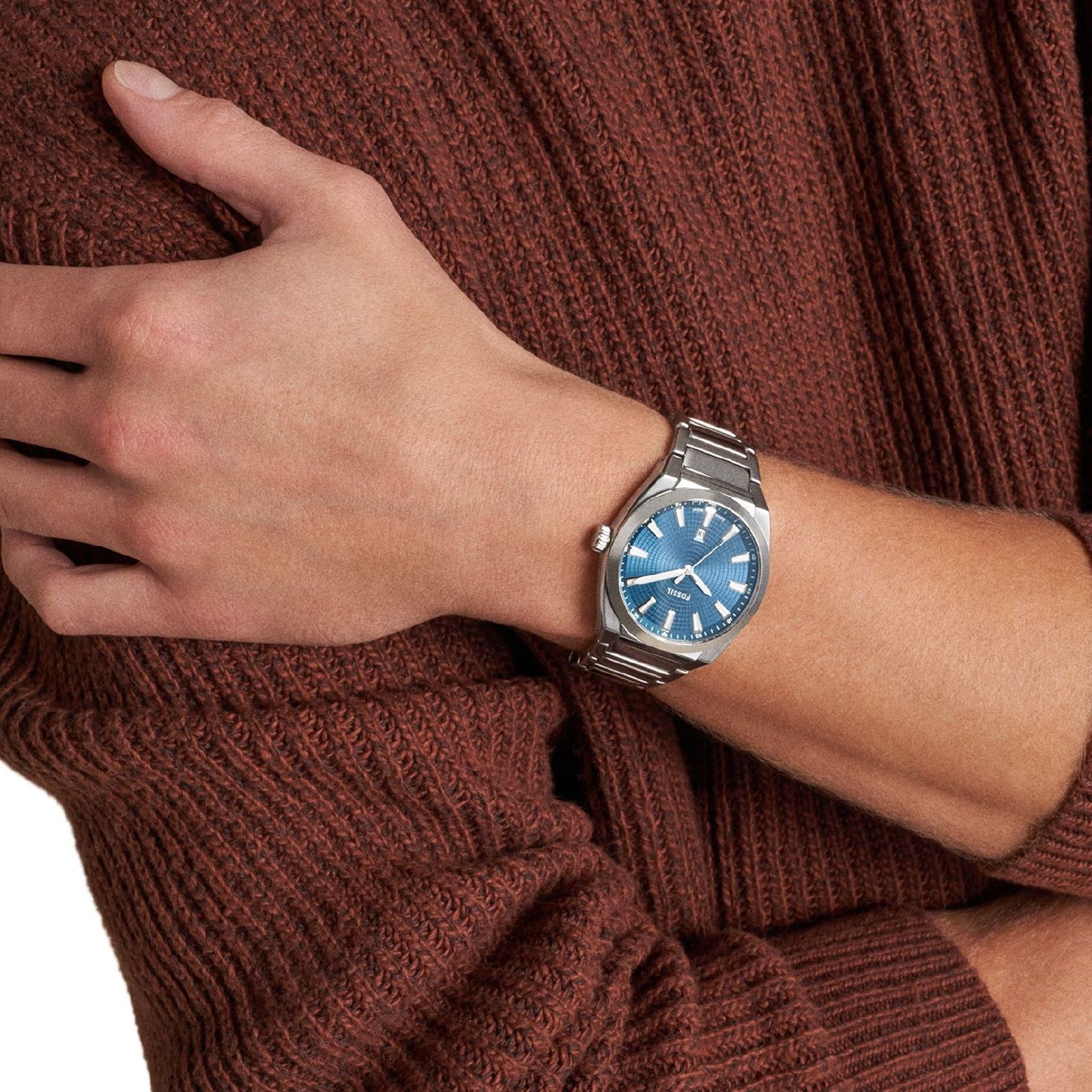 Orologio uomo Fossil Everett cassa in acciaio quadrante blu 42 mm