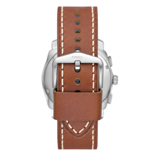 Orologio crono uomo Fossil Machine in acciaio e pelle marrone 42mm FS6059-2