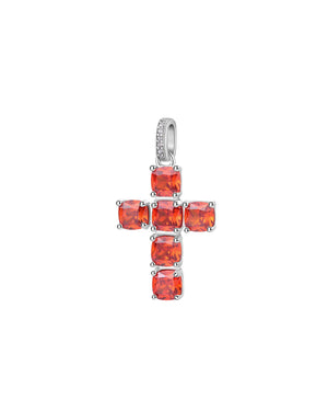 Charm con pietre da donna Brosway Fancy in acciaio a forma di croce con zirconi di colore arancione FVO03