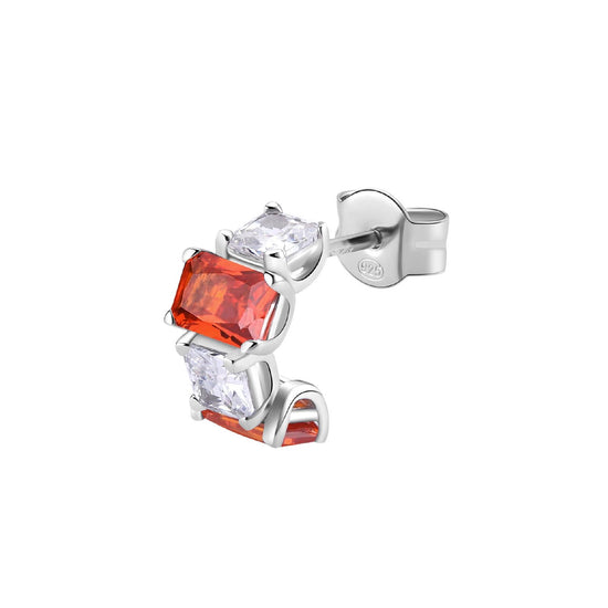 Orecchino lobo donna Brosway Fancy in acciaio con zirconi bianchi e arancioni FVO08-1