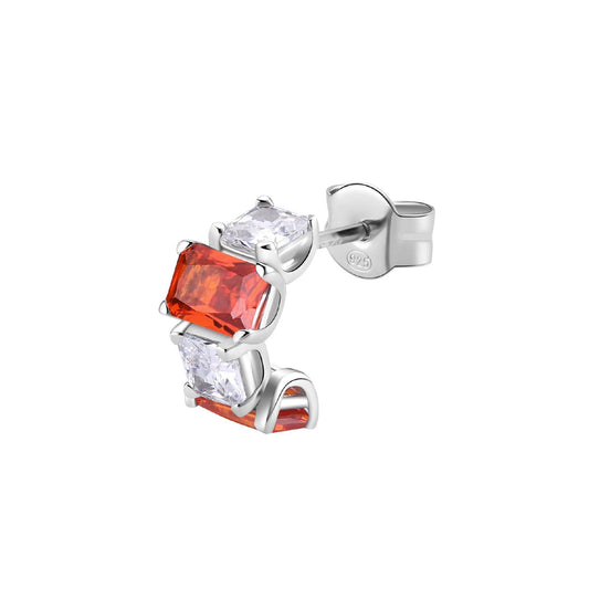 Orecchino lobo donna Brosway Fancy in acciaio con zirconi bianchi e arancioni FVO08-1