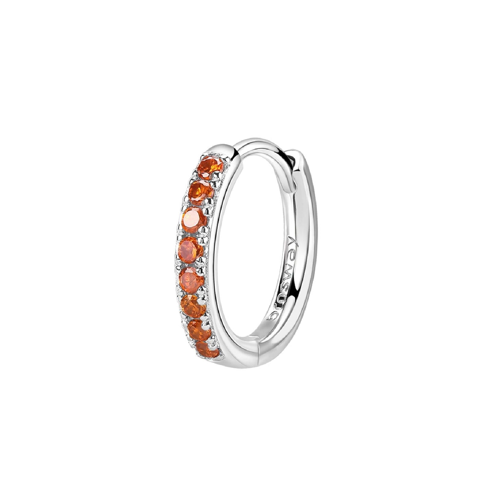 Orecchino cerchio 14mm donna Brosway Fancy in argento con zirconi arancioni FVO16-1