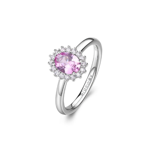 Anello aperto donna Brosway Fancy in argento con zirconi bianchi e uno rosa FVP73-1