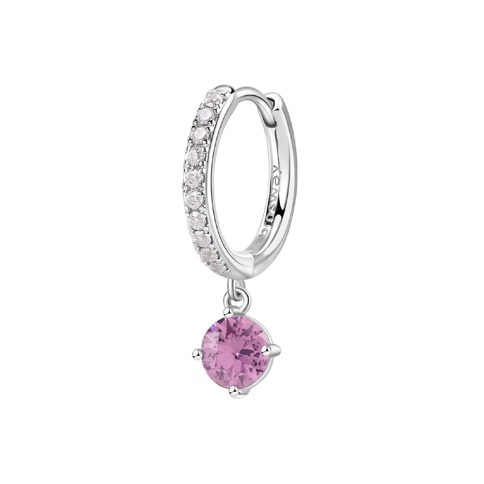 Orecchino donna Brosway Fancy in argento con zirconi bianchi e uno rosa FVP83-1