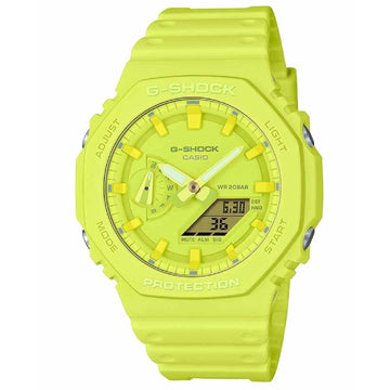 Orologio digitale analogico uomo Casio G-Shock resina giallo fluo 48x45mm GA-2100-9A9ER-1