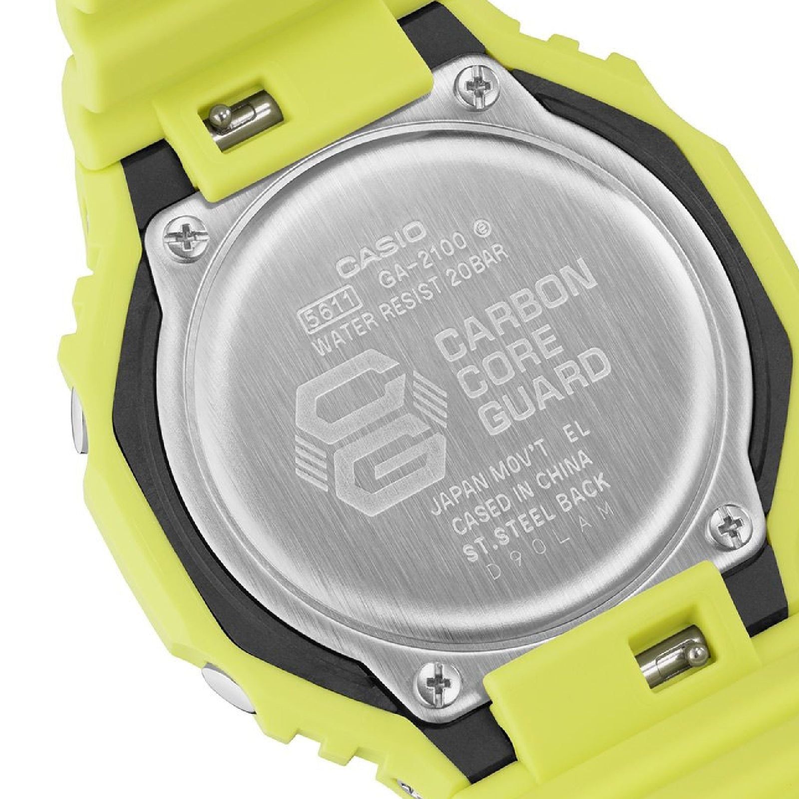 Orologio digitale analogico uomo Casio G-Shock resina giallo fluo 48x45mm GA-2100-9A9ER-4