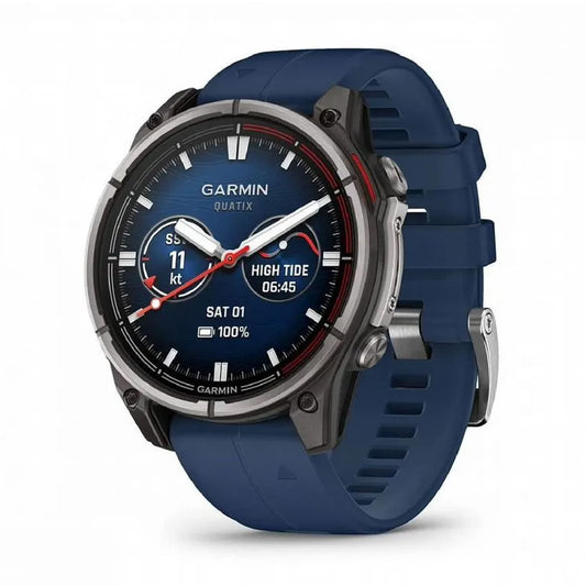 Smartwatch GPS Garmin Quatix 8 con cinturino in silicone blu MISURA UNICA