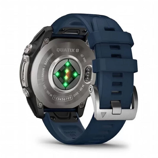 Smartwatch GPS Garmin Quatix 8 con cinturino in silicone blu MISURA UNICA