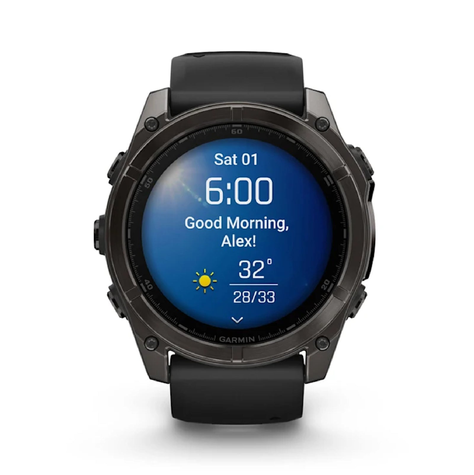 Smartwatch Garmin in acciaio con cinturino in silicone black MISURA UNICA
