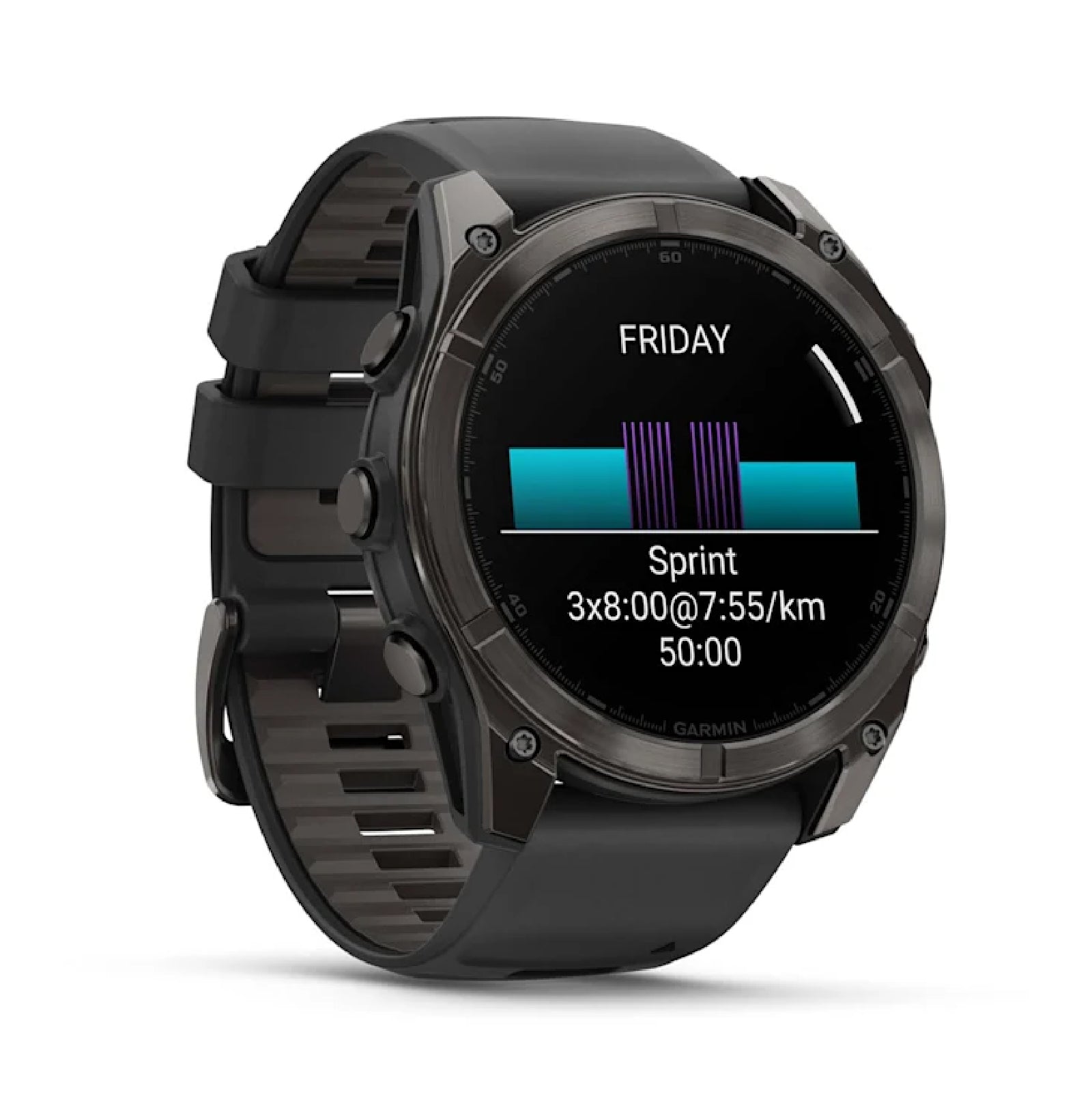 Smartwatch Garmin in acciaio con cinturino in silicone black MISURA UNICA