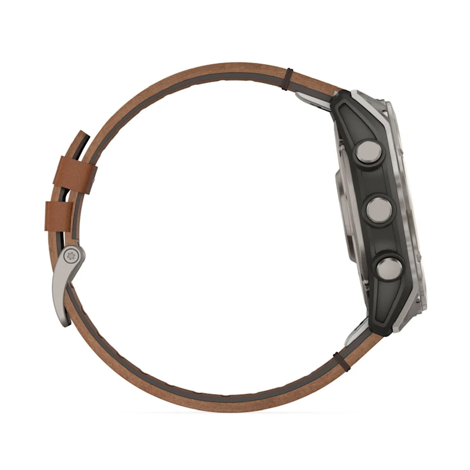 Smartwatch Garmin in titanio con cinturino in pelle Chestnut MISURA UNICA