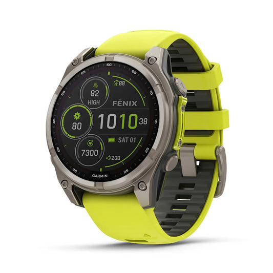 Smartwatch Garmin in titanio con cinturino in silicone giallo MISURA UNICA