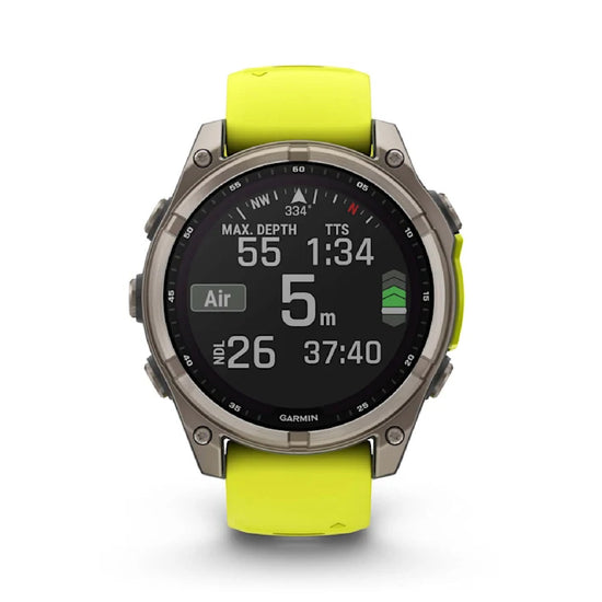 Smartwatch Garmin in titanio con cinturino in silicone giallo MISURA UNICA
