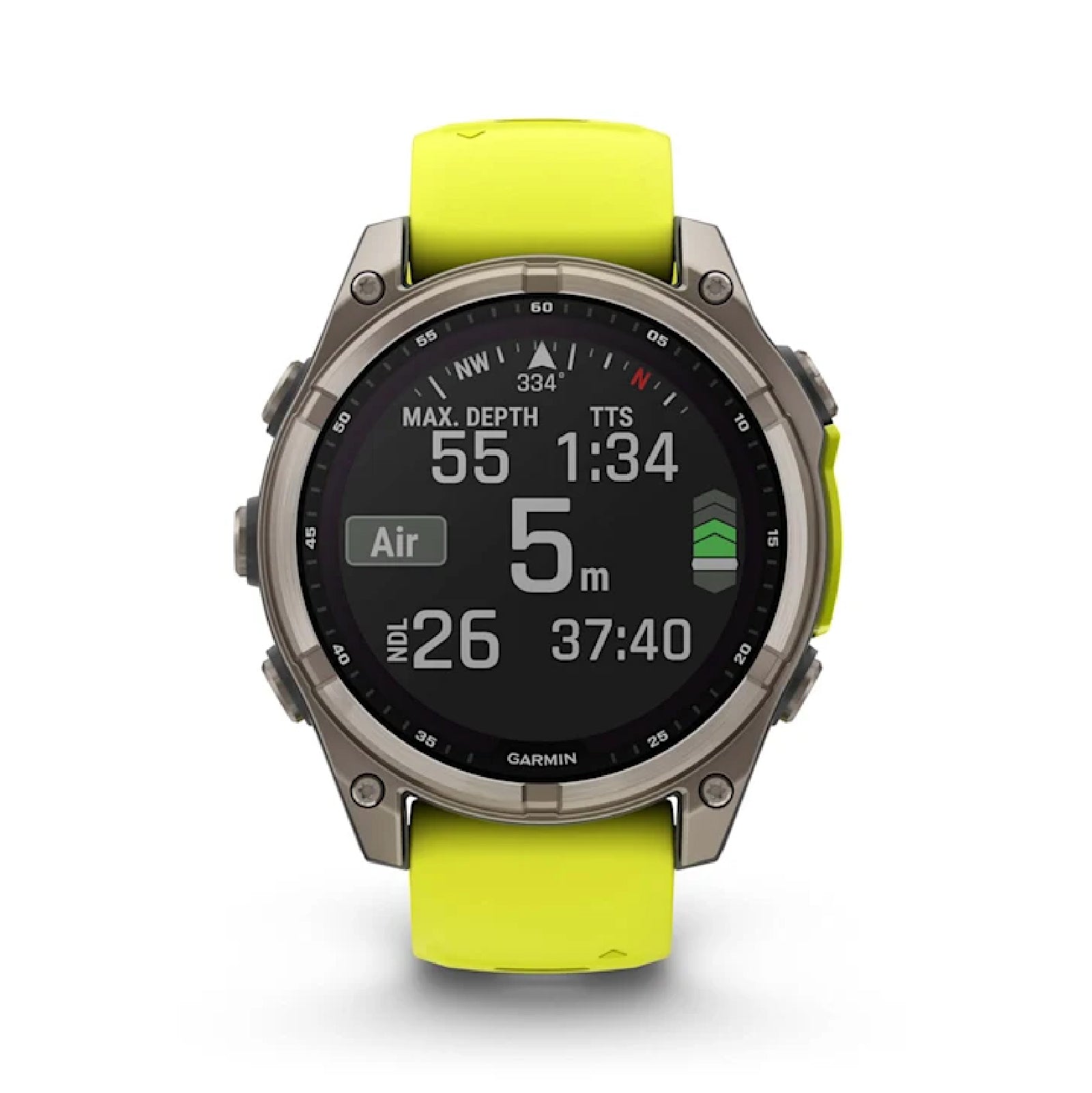 Smartwatch Garmin in titanio con cinturino in silicone giallo MISURA UNICA