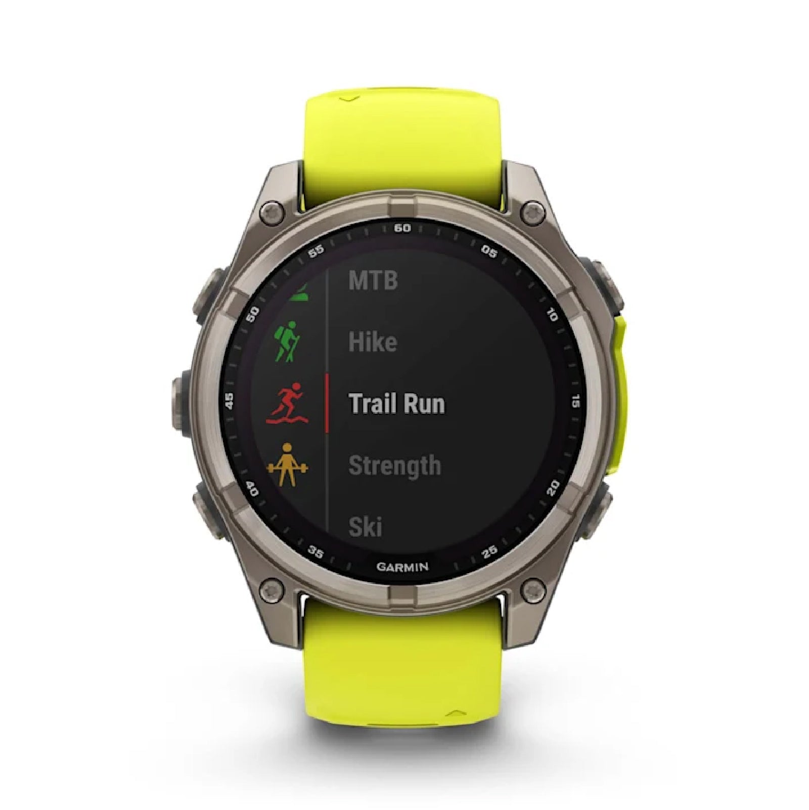 Smartwatch Garmin in titanio con cinturino in silicone giallo MISURA UNICA