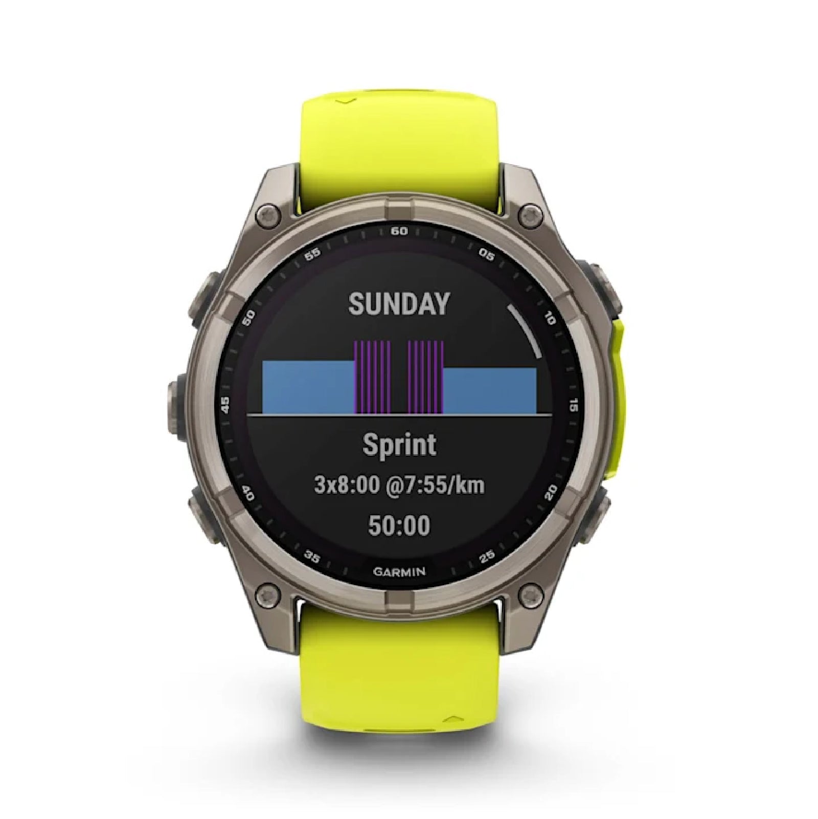 Smartwatch Garmin in titanio con cinturino in silicone giallo MISURA UNICA