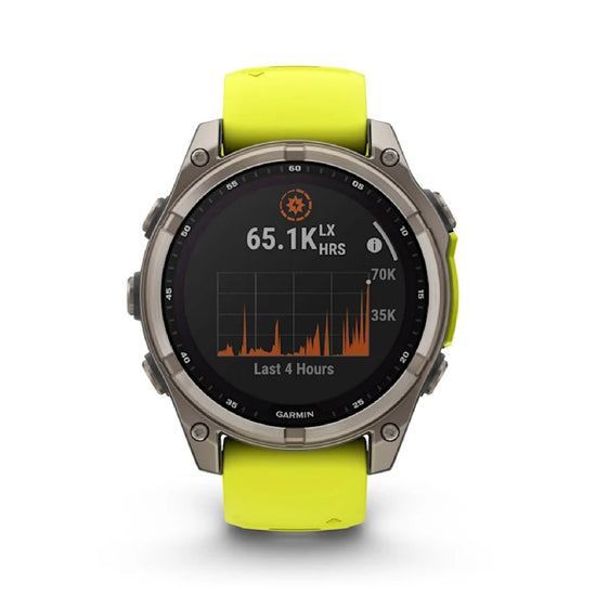 Smartwatch Garmin in titanio con cinturino in silicone giallo MISURA UNICA