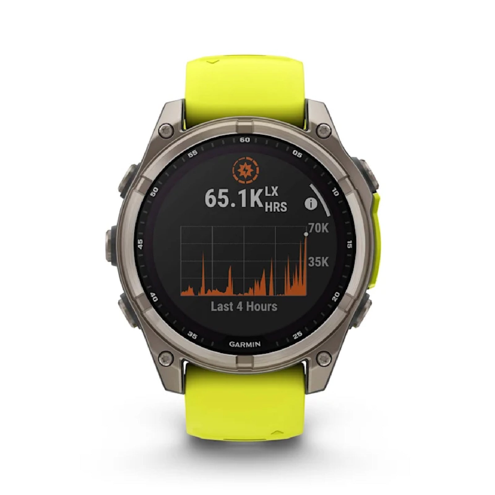 Smartwatch Garmin in titanio con cinturino in silicone giallo MISURA UNICA