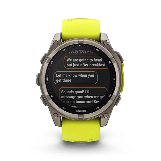 Smartwatch Garmin in titanio con cinturino in silicone giallo MISURA UNICA