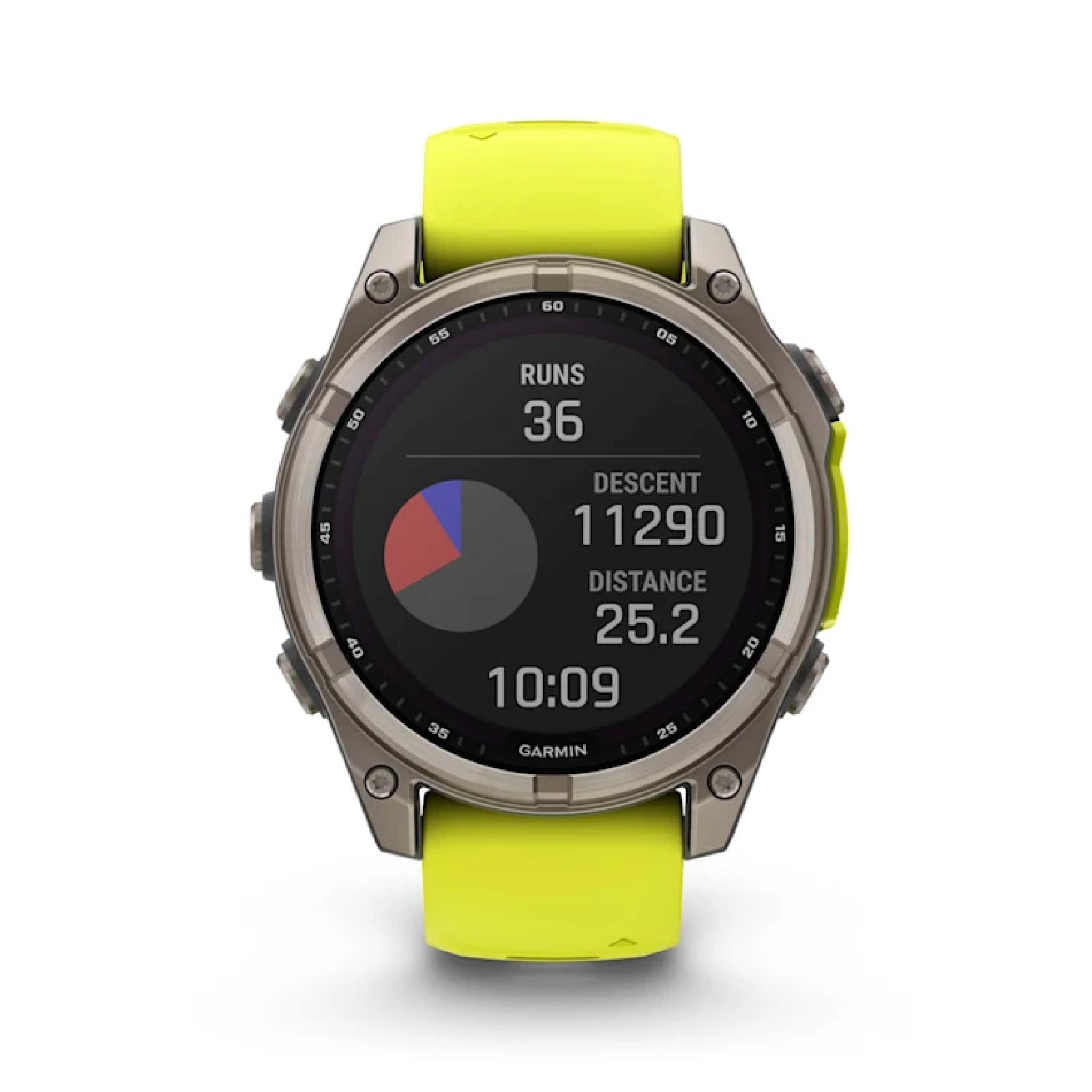 Smartwatch Garmin in titanio con cinturino in silicone giallo MISURA UNICA