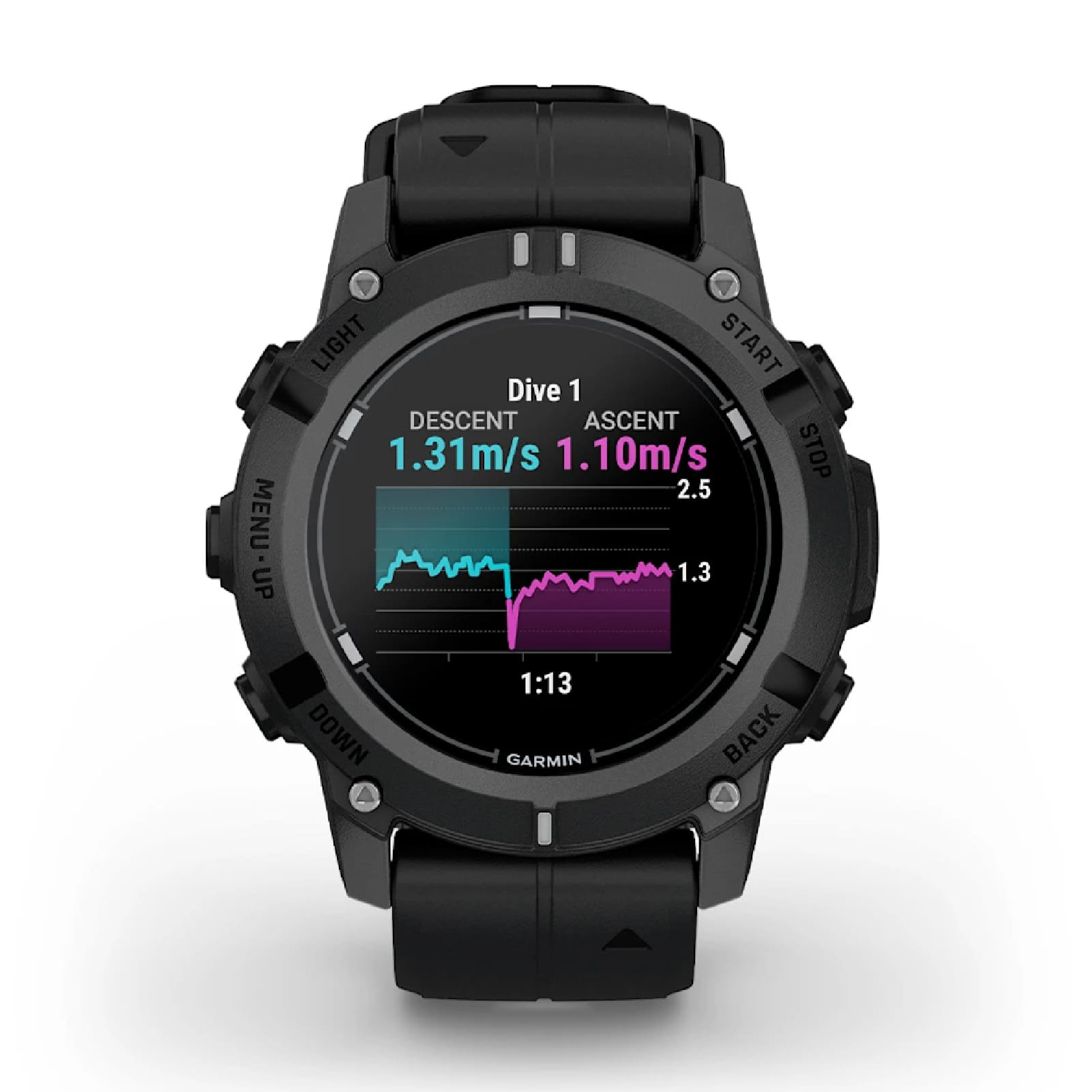 Smartwatch Garmin Descent cassa e cinturino silicone nero MISURA UNICA