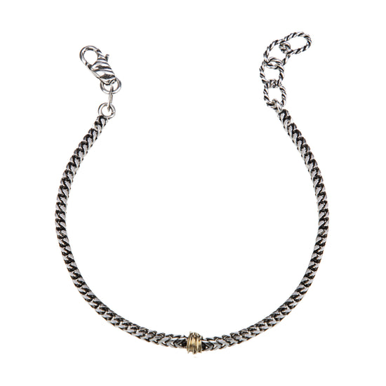 Bracciale uomo Giacomo Burroni argento 925 nodo centrale Regolabile 19-21 cm