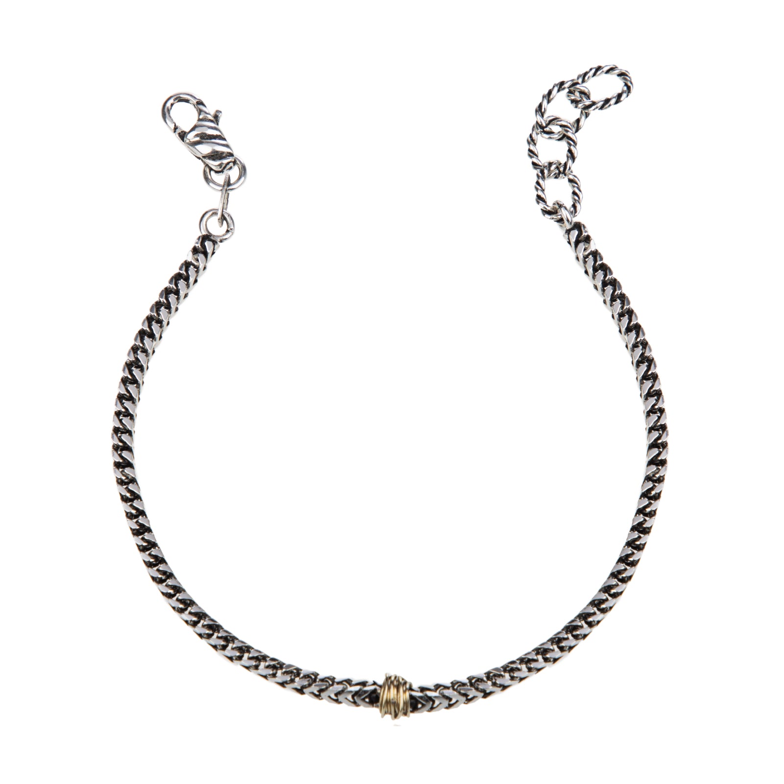 Bracciale uomo Giacomo Burroni argento 925 nodo centrale Regolabile 19-21 cm