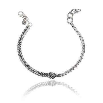 Bracciale Giacomo Burroni in argento con catena piattina Regolabile 19-21 cm
