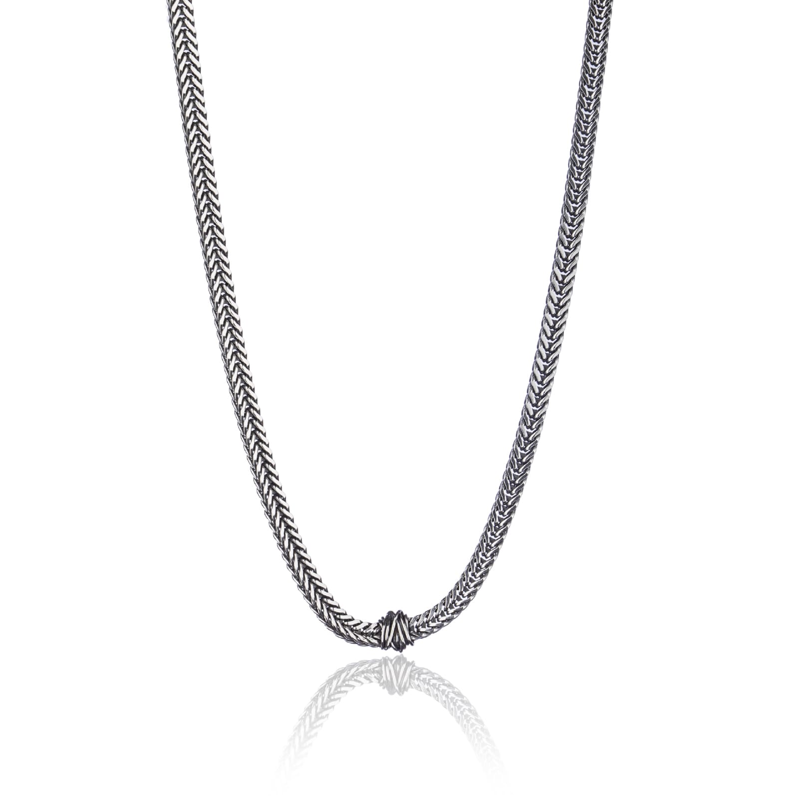 Collana Giacomo Burroni in argento con catena a spiga MISURA UNICA