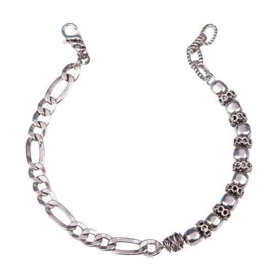 Bracciale uomo Giacomo Burroni argento microfusi alternati Regolabile 19-21 cm