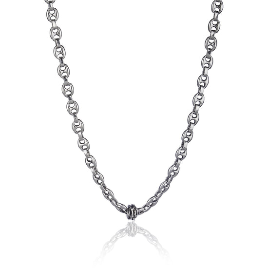 Collana Giacomo Burroni in argento con maglie marine MISURA UNICA