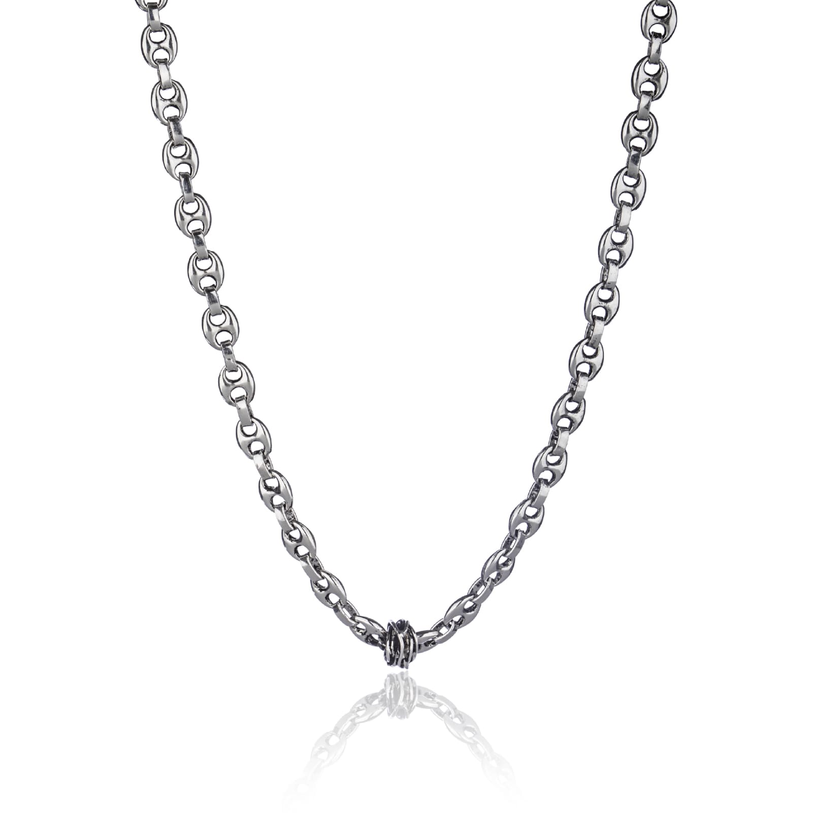 Collana Giacomo Burroni in argento con maglie marine MISURA UNICA