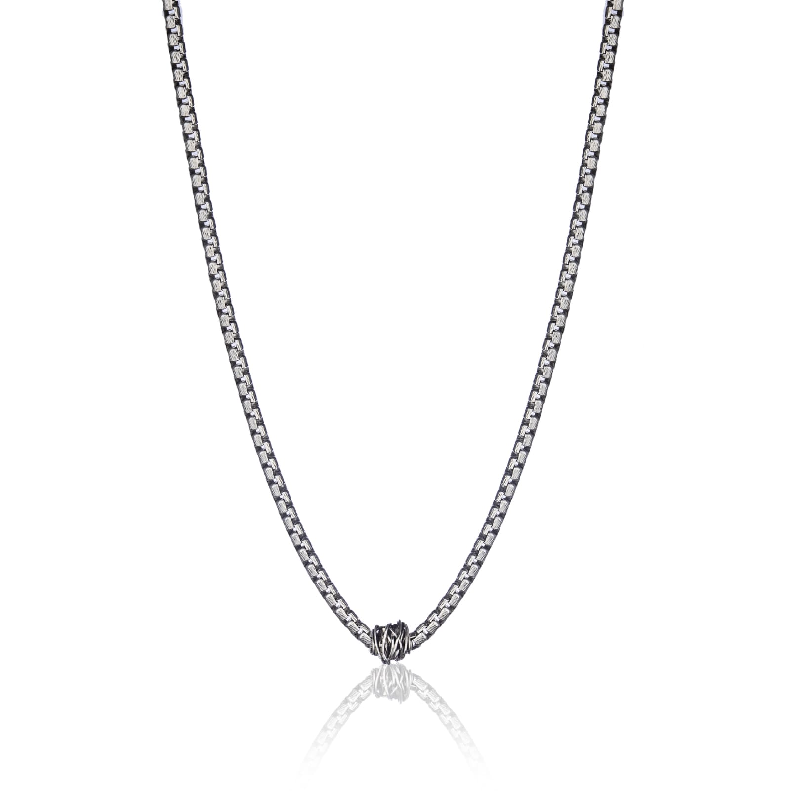 Collana Giacomo Burroni in argento e catena veneziana MISURA UNICA