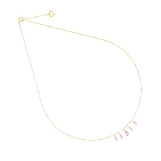 Collana donna Maman et Sophie Aurum oro giallo 5 gocce di zaffiro rosa GCDRP5ZR-1