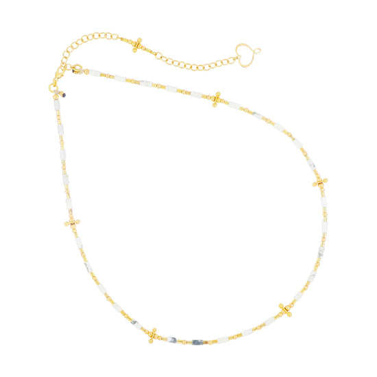 Collana donna Maman et Sophie Mia Africa sfere e tubicini argento dorato e aulite GCMAFABSF