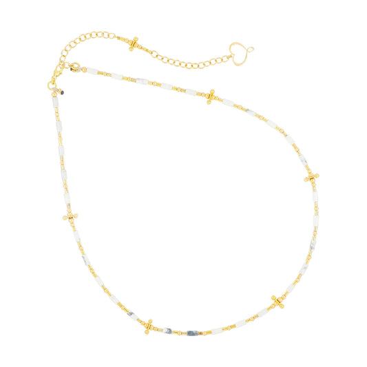 Collana donna Maman et Sophie Mia Africa sfere e tubicini argento dorato e aulite GCMAFABSF
