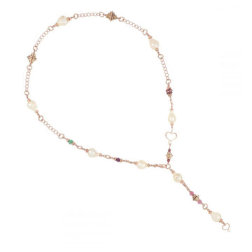Collana donna Maman et Sophie perle, Smeraldo, Rubino, Granato,Tormalina GCPESCT-1