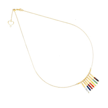 Collana donna Maman et Sophie Mia Africa in argento oro pietre multicolor pendente GHMAFMUPN-1