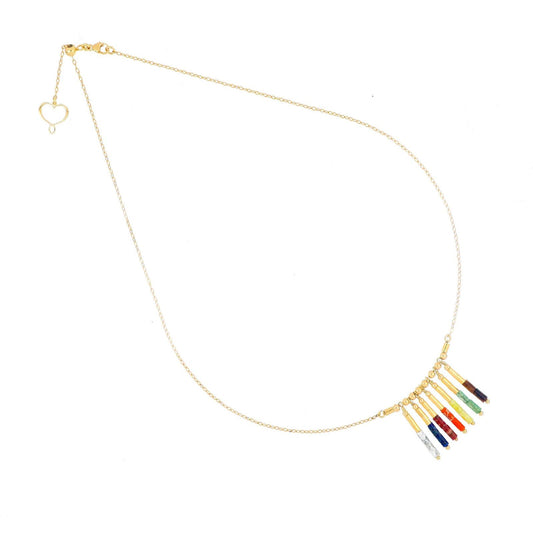 Collana donna Maman et Sophie Mia Africa in argento oro pietre multicolor pendente GHMAFMUPN-1