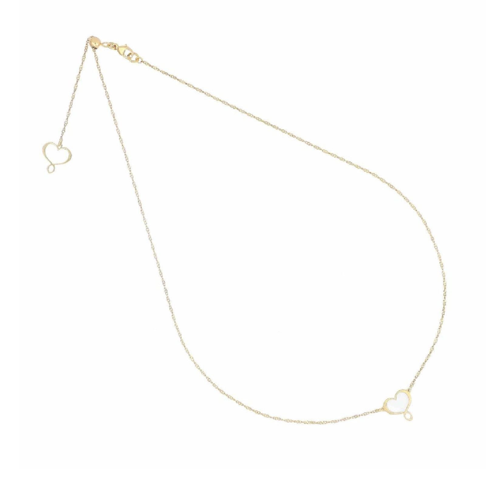 Collana donna Maman et Sophie Logo argento dorato cuore bianco GHMES0-1