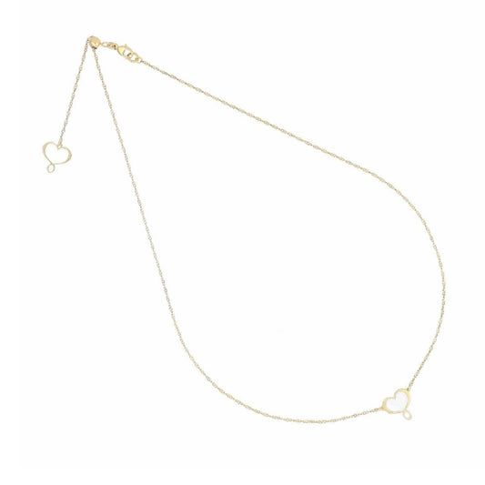Collana donna Maman et Sophie Logo argento dorato cuore bianco GHMES0-1