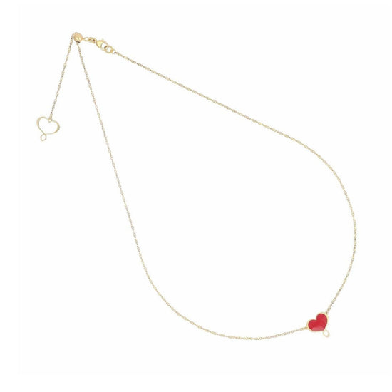 Collana donna Maman et Sophie Logo argento dorato cuore rosso GHMES1-1