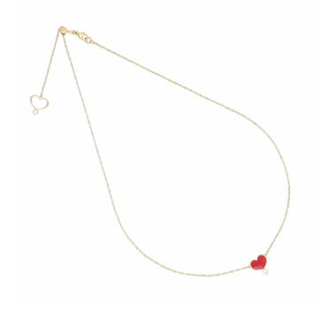 Collana donna Maman et Sophie Logo argento dorato cuore rosso GHMES1-1