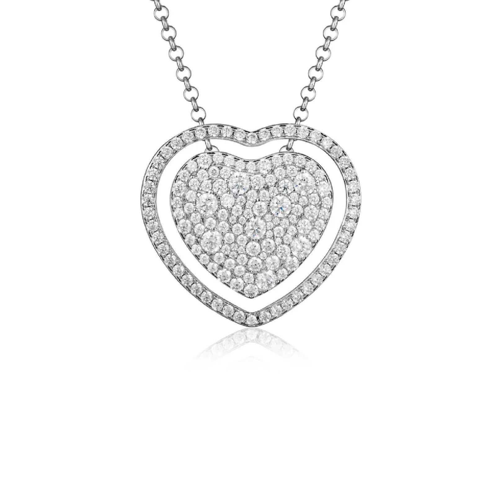 Collana donna Roberto Giannotti Trilogia D'Amore in argento con cuori e zirconi GIA448-8