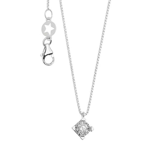 Collana punto luce donna Comete in oro bianco con diamante 0,20ct GLB1587-1